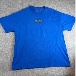 Half Evil 333 Cyber Shirt Mens Blue Graphic Tee Streetwear Skater Y2K Large